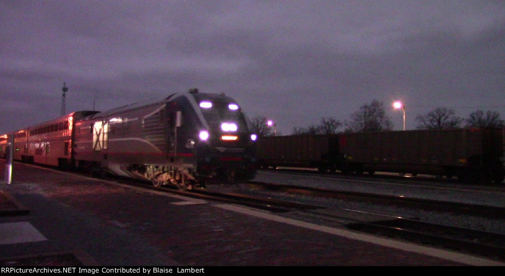 Amtrak passes BNSF coal train 